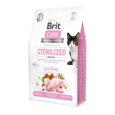 Brit Care Cat Grain-Free Sterilized Sensitive - Сухий беззерновий корм з кроликом для дорослих стерилізованих кішок з чутливою травною системою 171290/0761 фото