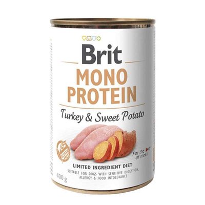 Brit Mono Protein Turkey & Sweet Potato - Консервы для собак с индейкой и сладким картофелем 100837/100056/9759 фото