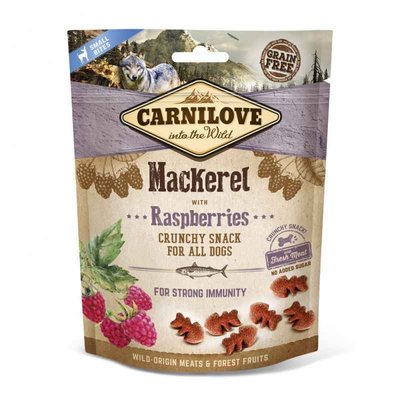 Carnilove Dog Crunchy Snack Mackerel with Raspberries - Лакомство со скумбрией и малиной для укрепления иммунитета взрослых собак всех пород 100409/8875 фото