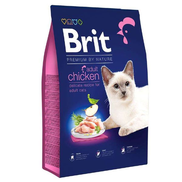 Brit Premium by Nature Cat Adult Chicken - Сухой корм с курицей для взрослых котов всех пород 171867 фото