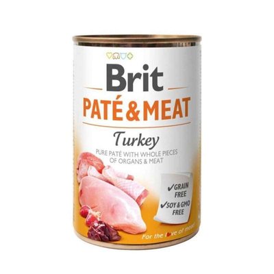 Brit PATE & MEAT Turkey - Консервированный корм с индейкой для собак 100865/100074/0298 фото