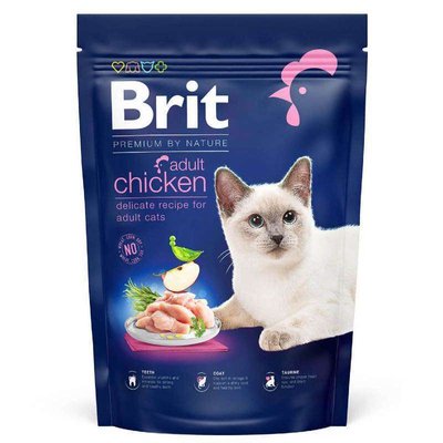 Brit Premium by Nature Cat Adult Chicken - Сухой корм с курицей для взрослых котов всех пород 171843 фото