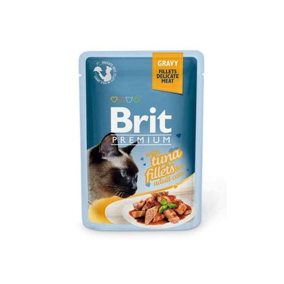 Brit Premium Cat Tuna fillets in Gravy - Вологий корм зі шматочками із філе тунця в соусі для котів 111252/548 фото