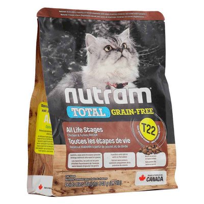 Nutram T22 Total Grain-Free Turkey&Chicken Cat - Сухий корм з куркою та індичкою для котів і кошенят T22_(340g) фото