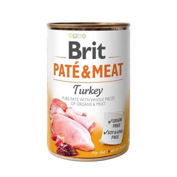 Brit PATE & MEAT Turkey - Консервований корм з індичкою для собак 100865/100074/0298 фото