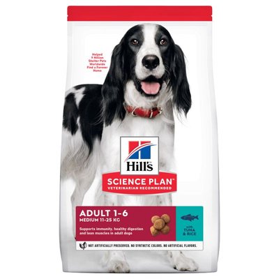 Hill's SP Canine Adult Medium Breed Tuna & Rice - Сухой корм с тунцом и рисом для взрослых собак средних пород 604279 фото