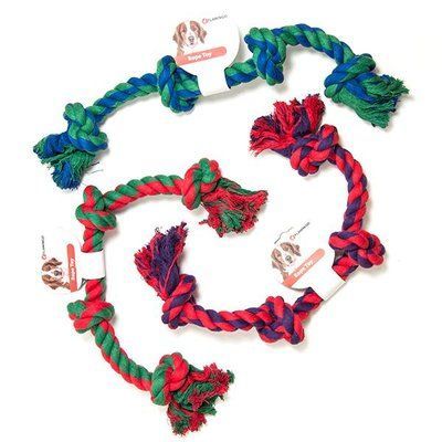 Flamingo Іграшка для собак Cotton Bone 4 Knots - мотузкова кістка 4 вузли 507313 фото