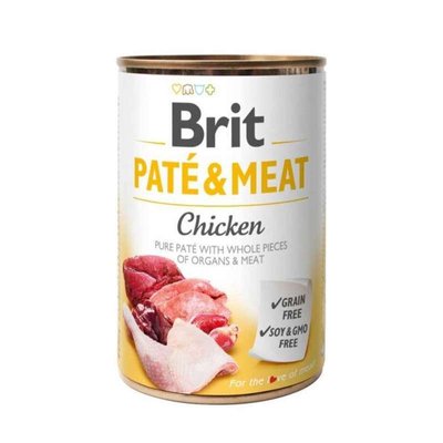 Brit PATE & MEAT Chicken - Консервований корм з куркою для собак 100859/100073/0281 фото