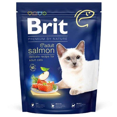 Brit Premium by Nature Cat Adult Salmon - Сухий корм з лососем для дорослих котів всіх порід 171844 фото