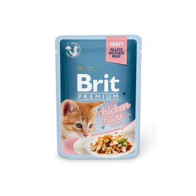 Brit Premium Cat Chiсken fillets in Gravy - Вологий корм зі шматочками з курячого філе в соусі для кошенят 111255/579 фото