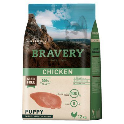 Bravery Chicken Puppy Large/Medium 12 кг - Сухий корм з куркою для цуценят cередніх та великих порід 04PE012000.0011.0036 фото