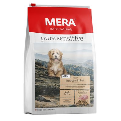 Mera Dog Pure Sensitive Adult Mini Truthahn & Reis - Сухий корм для дорослих собак дрібних порід з індичкою та рисом 057681 - 7626 фото
