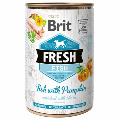 Brit Fresh Fish & Pumpkin - Консерви з рибою і гарбузом для собак 100162//3923 фото