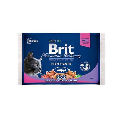 Brit Premium Cat Fiah Plate - Набор паучей "Рыбная тарелка" для кошек 100276 /506248 фото