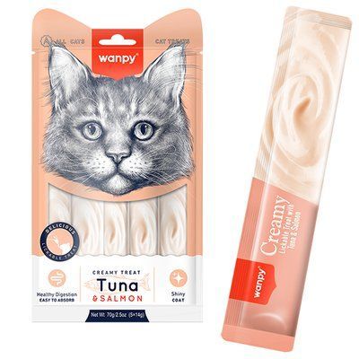 Wanpy Creamy Treat Tuna & Salmon - Кремові ласощі з тунцем і лососем для котів RAC-52 фото