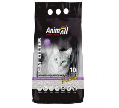 AnimAll Cat litter Premium Lavender - Білий бентонітовий наповнювач з ароматом лаванди для котячого туалету 144570 фото