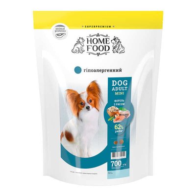 Home Food Adult Mini – Гипоаллергенный сухой корм «Форель с рисом» для взрослых собак мелких пород 1027007 фото