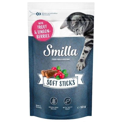 Smilla Soft Sticks - Лакомства беззерновые форель и клюква для кошек sm_trout фото