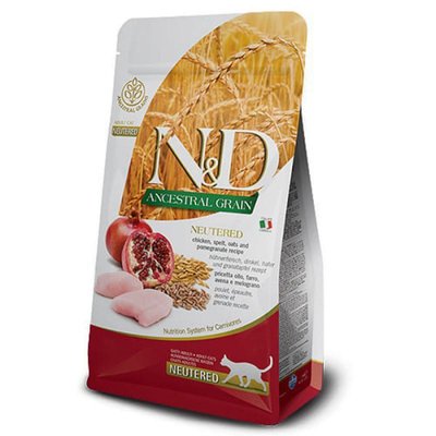 Farmina N&D Low Grain Cat Neutered Chicken Adult – Низькозерновий сухий кормз куркою та гранатом для стерилізованих дорослих котів PND0030042 фото