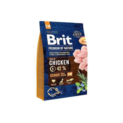 Brit Premium Senior S+M - Сухой корм с курицей для стареющих собак мелких и средних пород 170820/6390 фото