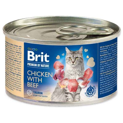 Brit Premium by Nature Chicken with Beef - Влажный корм с курицей и говядиной для взрослых котов 100614/5018 фото