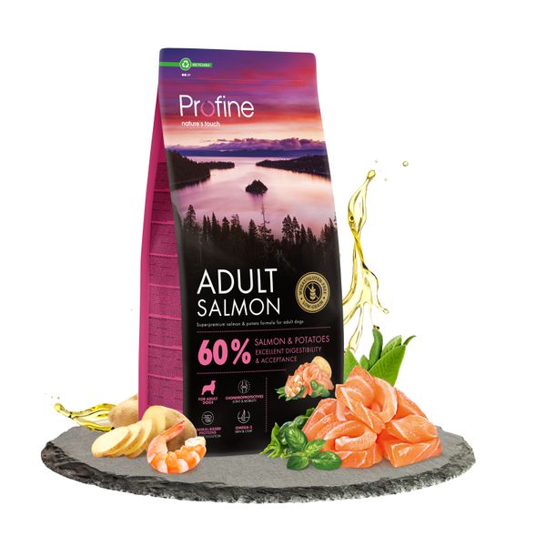 Profine Adult Salmon and Potatoes - Сухий гіпоалергенний корм для дорослих собак з лососем і картоплею 173083 фото