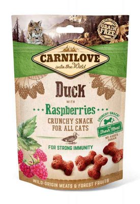 Carnilove Cat Crunchy Snack Duck with Raspberries - Ласощі з качкою і малиною для підтримки імунітету котів і кішок всіх порід 100411/7199 фото
