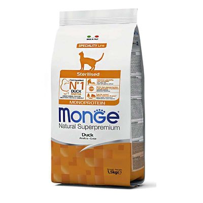 Monge Monoprotein Sterilised Cat Duck – Сухой монопротеиновый корм с уткой для стерилизованных котов и кошек 70011952 фото
