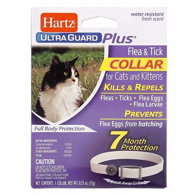 Hartz Ultra Guard PLUS Flea&Tick Collar Cats and Kittens - Світловідбиваючий нашийник від бліх і кліщів для котів і кошенят з 12 тижнів Н04181 фото