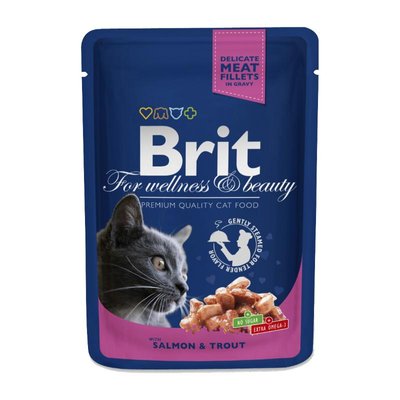 Brit Premium Cat Pouches with Salmon&Trout - Пауч с лососем и форелью для кошек 100271 /505999 фото