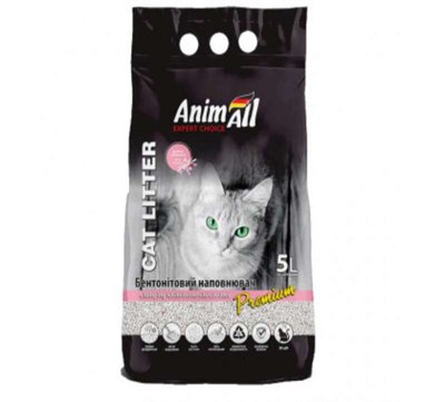 AnimAll Cat litter Premium Baby Powder - Білий бентонітовий наповнювач з ароматом дитячої присипки для котячого туалету 144571 фото