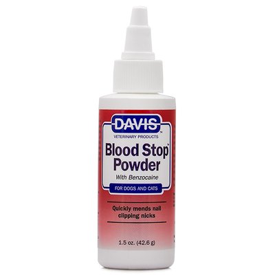 Davis Blood Stop Powder - Кровоспинний порошок з бензокаїном для собак та котів BSP01.5 фото