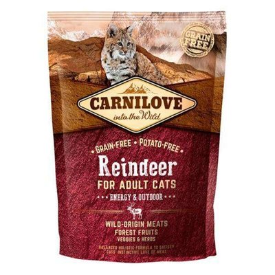 Carnilove Reindeer for Adult Cats Energy & Outdoors - Сухий корм з олениною для дорослих активних котів 170194/2263 фото