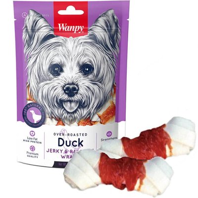 Wanpy Duck Jerky & Rawhide Wraps - Кісточки вузлові з в'яленою качкою для собак WP82035/p фото