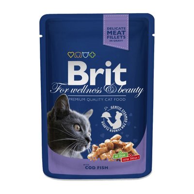 Brit Premium Cat Pouches with Cod Fish - Пауч с треской для кошек 100272 /506002 фото