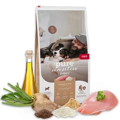 Mera Pure Sensitive Puppy Truthahn & Reis - Сухой корм для щенков и кормящих самок с индейкой и рисом 056381 - 6326 фото