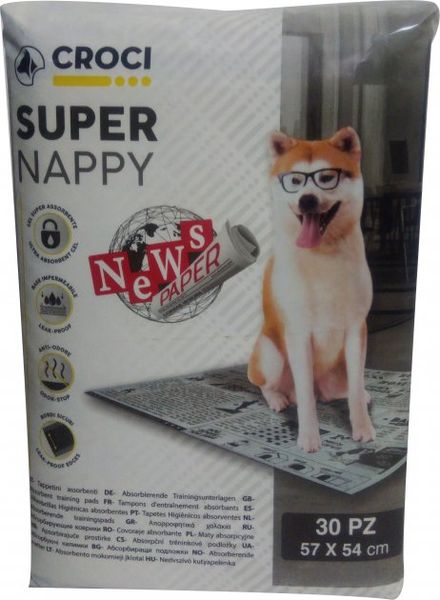 Croci Super Nappy - Одноразовые гигиенические пеленки для собак и котов (принт-газета) C6028720 газета фото