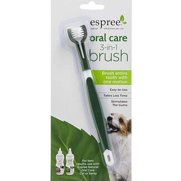 Espree Natural Oral Care 3 in 1 Brush - Щітка для догляду за зубами і порожниною рота собак 3 в 1 e03063 фото