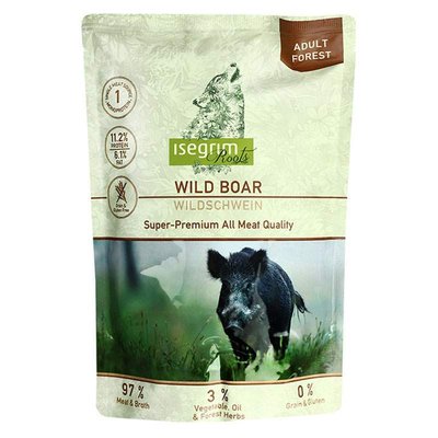 Isegrim Pouch Roots Wild Boar Monoprotein - Консервований монопротеїновий корм з м'ясом кабана для дорослих собак 95755 фото