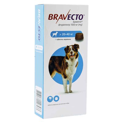 Bravecto (Бравекто) - Жувальні таблетки від бліх і кліщів для собак 856 фото