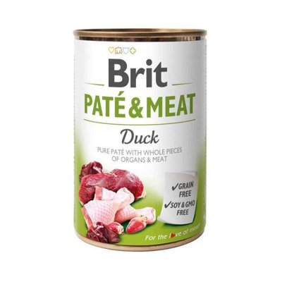 Brit PATE & MEAT Duck - Консервированный корм с уткой для собак 100860/100075/0304 фото