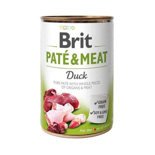 Brit PATE & MEAT Duck - Консервированный корм с уткой для собак 100860/100075/0304 фото