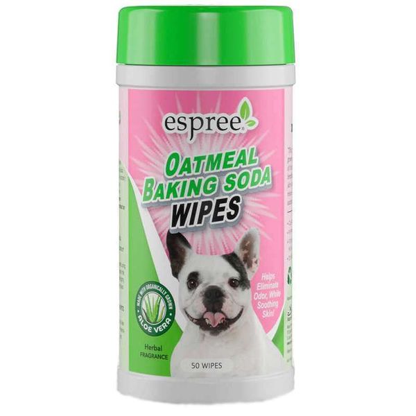 Espree Oatmeal Baking Soda Wipes - Влажные салфетки для собак с пищевой содой и протеинами овса e01425 фото