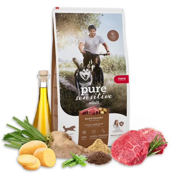 Mera Dog Pure Sensitive Fresh meat Rind and Kartoffel - Сухий беззерновий корм з яловичиною та картоплею для собак 057481 - 7426 фото