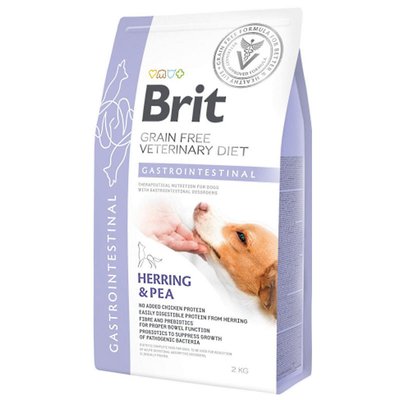 Brit GF Veterinary Diet Dog Gastrointestinal - Беззерновая диета при нарушениях пищеварения с селедкой, лососем, горохом для собак 170945/8134 фото