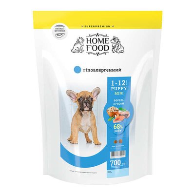Home Food Puppy Mini - Гіпоалергенний сухий корм «Форель з рисом» для цуценят собак дрібних порід 2027007 фото