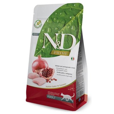 Farmina N&D Prime GF Cat Chicken & Pomegranate Adult – Беззерновий сухий корм з куркою та гранатом для дорослих котів PND0030035 фото