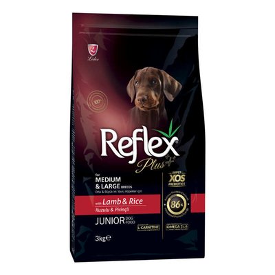 Reflex Plus Junior Dog Medium and Large Breeds Lamb and Rice - Сухой корм с ягненком и рисом для щенков средних и крупных пород RFX-102 фото
