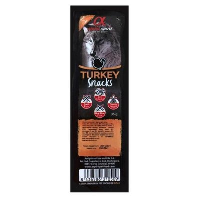 Alpha Spirit DOG Snacks Turkey - Напіввологий смаколик з індичкою для собак as4002335 фото