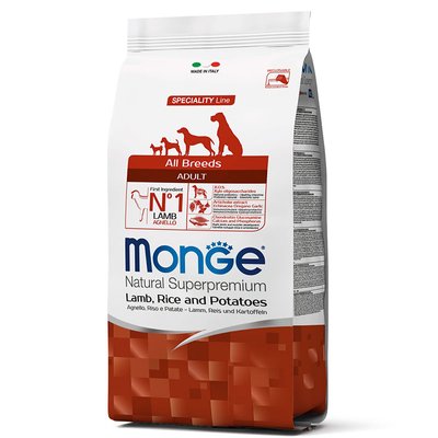 Monge Natural Superpremium All Breeds Adult Hypoallergenic - Сухий корм з ягням, рисом і картоплею для дорослих собак-алергіків усіх порід 70011310 фото